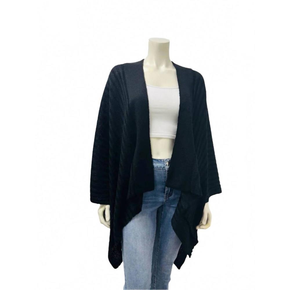 NEW DEMDACO women's ribbed wrap top in black